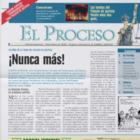 Editorial Diseño y diagramación de periódico El proceso de Asonal Judicial